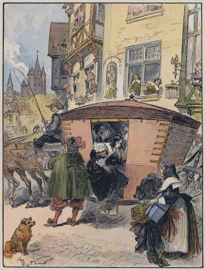 A・ロビダが描いた「Le Capitaine Bellormeau」のイラスト（カラーリトグラフ版 作： Albert Robida
