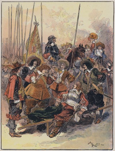 A・ロビダが描いた「Le Capitaine Bellormeau」のイラスト（カラーリトグラフ版 作： Albert Robida