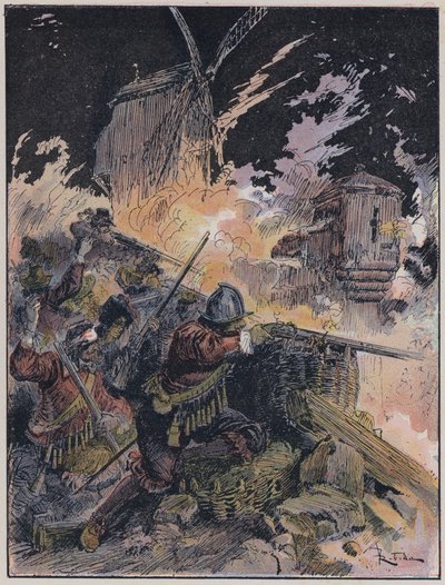 A・ロビダが描いた「Le Capitaine Bellormeau」のイラスト（カラーリトグラフ版 作： Albert Robida
