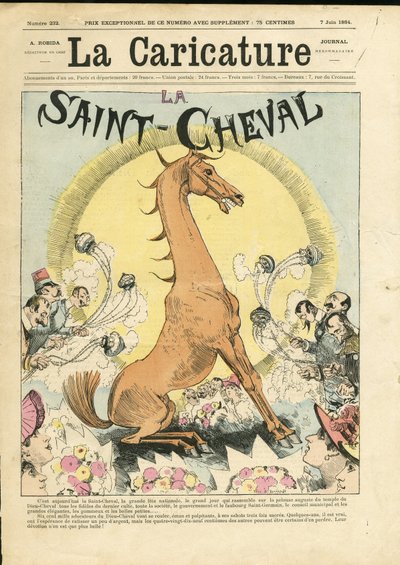 諷刺画』（1880年）の表紙に描かれたアルベール・ロビダ（1848-1926）のイラスト。 作： Albert Robida