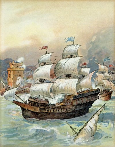 ジャン・アンゴの艦隊（またはアンゴ 作： Albert Robida