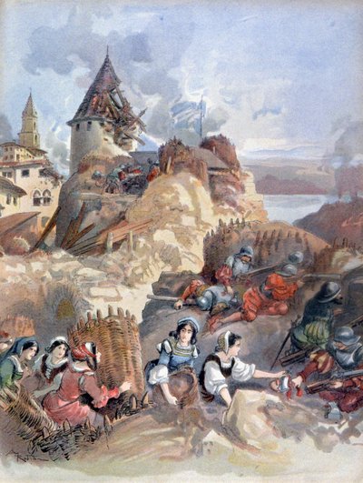 マルセイユ包囲戦の女性たち 作： Albert Robida