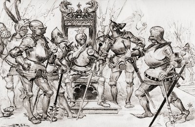 Le conseil des Captains de Picrochole または Picrochole のキャプテンの評議会。 作： Albert Robida