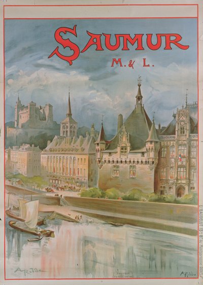 Saumur ポスター（カラーリトグラフ） 作： Albert Robida
