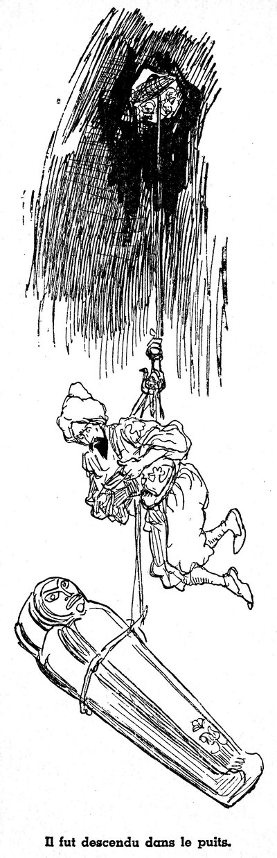船乗りシンドバッド（シンドバッド）-千夜一夜物語（1001）-彼の冒険を語る1948年の本（フォルタン版、コレクション「ワンダフル・イメージング・オブ・チャイルドフッド」）の挿絵-アルベール・ロビダ（1848～1926）による挿絵-第4回航海：シ 作： Albert Robida