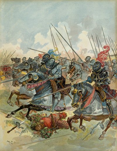 第6次イタリア戦争（1521-1526）。パヴィアの戦い（イタリア）、2月24日 作： Albert Robida