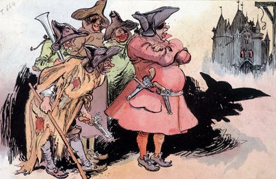 モンフリルーの2つのカートリッジ、ロビダのイラスト、19日。 作： Albert Robida