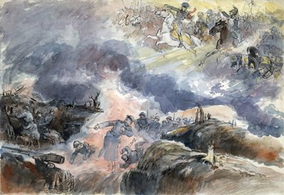 2人のミュラート1914-1918年（リトグラフ） 作： Albert Robida