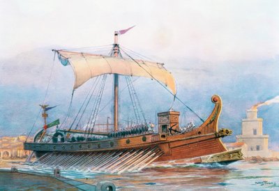 工廠を出るローマ帝国の船 作： アルバート・セビレ