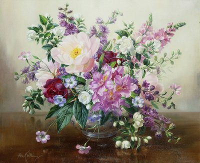 ガラスの花瓶の花 作： Albert Williams