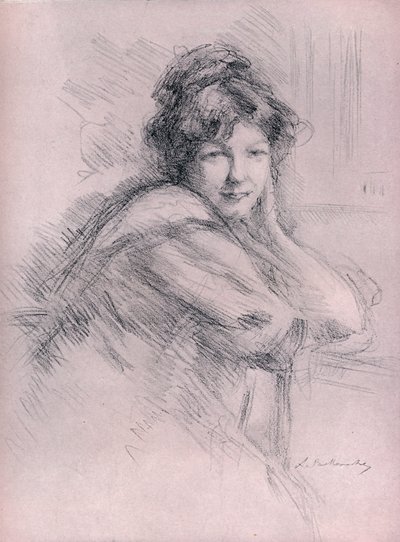 女性のリトグラフ肖像、c1905 作： Albert de Belleroche