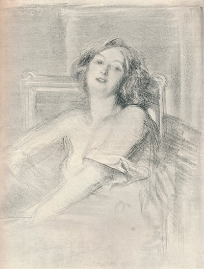 女性のリトグラフ肖像、c1905 作： Albert de Belleroche