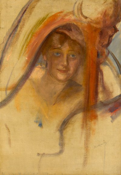 ハープを持つ女性のための研究、1902年 作： Albert de Belleroche