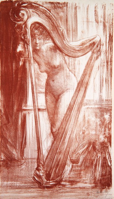 ハープを持つ少女、1903 作： Albert de Belleroche