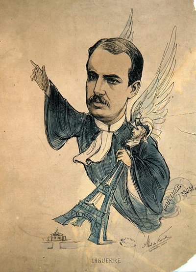 ジョルジュ・ラゲールの風刺画、1900年頃（カラーリトグラフ） 作： Albert de Korsak