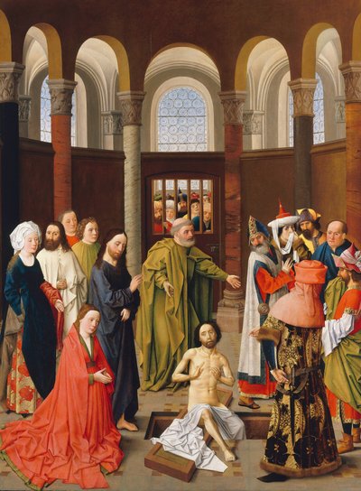Resurrection de Lazare - The Raising of Lazarus par Albert van Ouwater (c. 1415-c. 1475), about 1455 - 油彩・木地 作： Albert van Ouwater