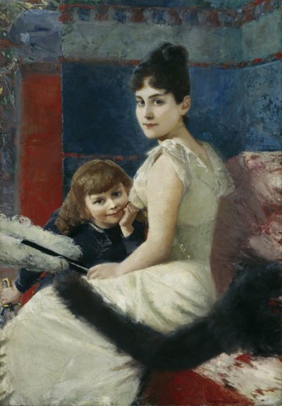 アイリーン・フォン・ケラーと息子のバルタザール 作： Albert von Keller