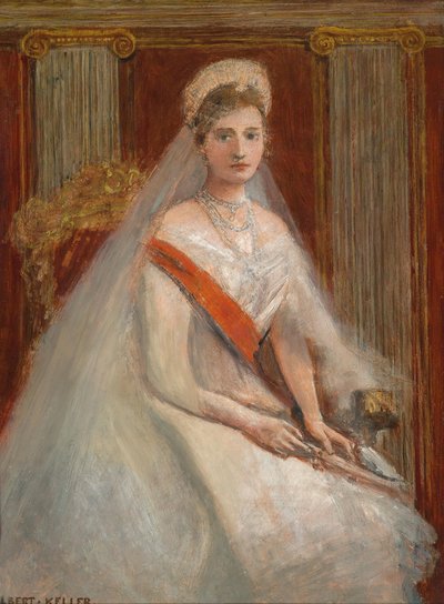 ロシア皇帝アレクサンドラ・フョードロヴナの肖像画（1872～1918年、皇帝ニコラス2世の妻）。 作： Albert von Keller