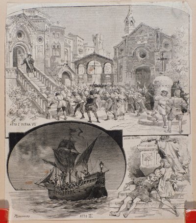 クリストファー・コロンブスのイラスト、アルベルト・フランケッティの作品、1892年頃 作： Alberto Franchetti
