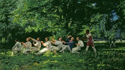 髪をとかす兵士、1882 作： Alberto Maso Gilli