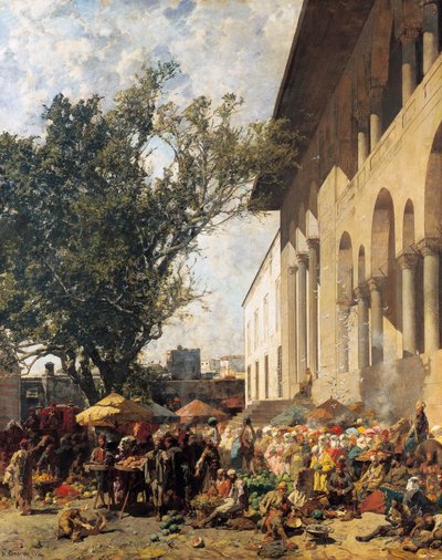 コンスタンティノープルのマーケット 作： Alberto Pasini