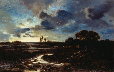 フランスの田園風景の中の牧草地 作： Alberto Pasini