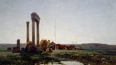 砂漠の神殿跡 作： Alberto Pasini