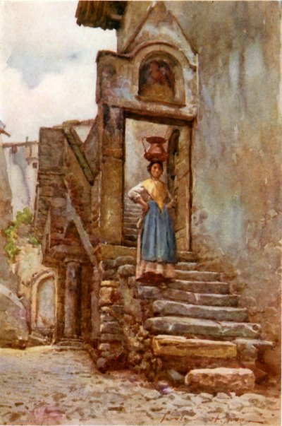 銅の水ポットを運ぶローマの農民 作： Alberto Pisa