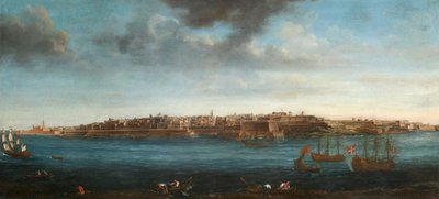 マルタのバレッタとその周辺の7つのビューのセットの1つ、1753年頃（キャンバスに油彩） 作： Alberto Pullicino