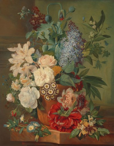 テラコッタ花瓶の花 作： Albertus Jonas Brandt