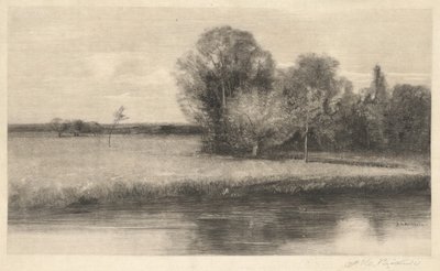 川沿いの日差しのある牧草地 作： Albion Bicknell