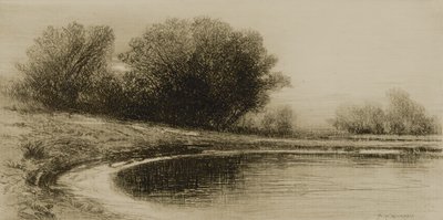池と樹木 作： Albion Harris Bicknell