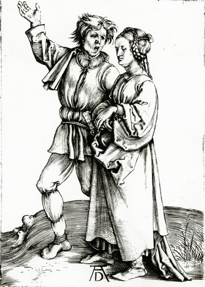 素朴なカップル（Johannes Wierix作、1565年頃）（エングレービング 作： Albrecht (after) Durer or Duerer