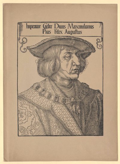 神聖ローマ皇帝マクシミリアン1世（プリント） 作： Albrecht (after) Durer or Duerer