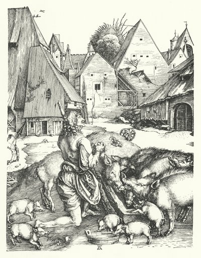 放蕩息子」（彫刻 作： Albrecht (after) Durer or Duerer