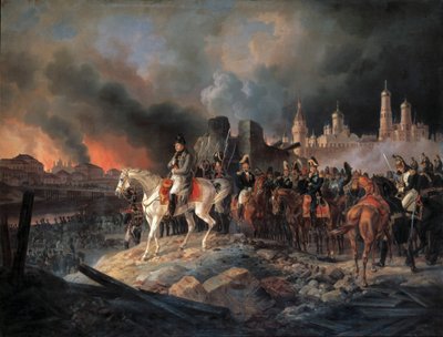 モスクワのナポレオン・ボナパルト」、1840年。 作： Albrecht Adam
