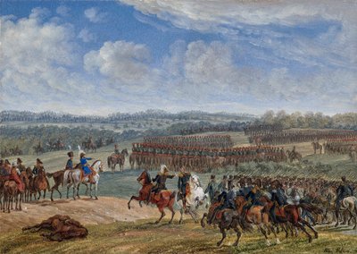 1812年、1855年7月26日朝のオストロフノ付近の戦い。 作： Albrecht Adam