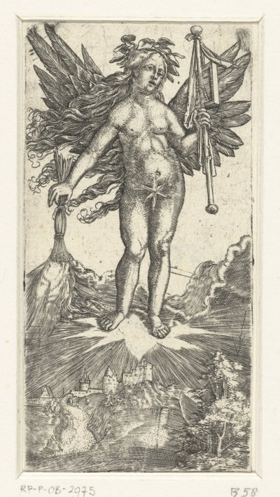 翼を持つ寓話的な女性像 作： Albrecht Altdorfer