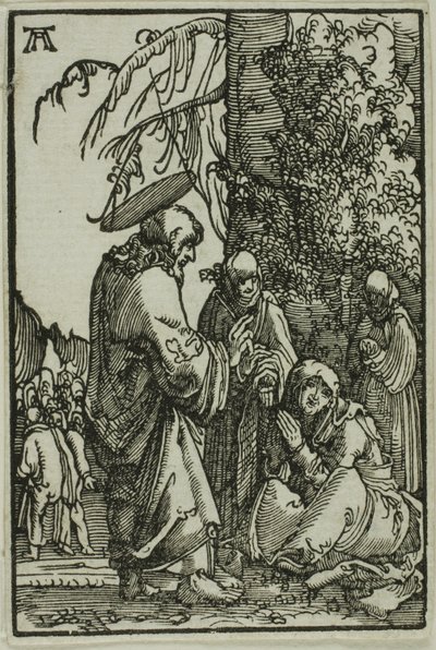 『人間の堕落と贖い』より、母に別れを告げるキリスト 作： Albrecht Altdorfer