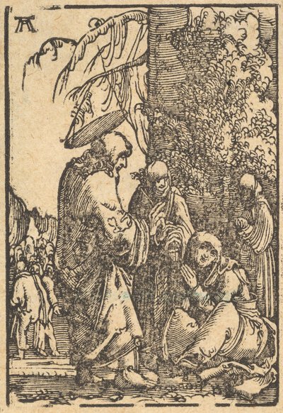キリストは彼の母を去りました、堕落と人類の救済から...、ca。 1513。 作： Albrecht Altdorfer