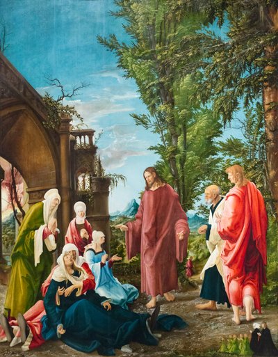 母を見送るキリスト 1520年頃 石灰に油彩 作： Albrecht Altdorfer