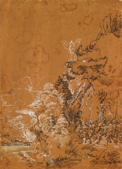 天使と傭兵のいる森の風景 作： Albrecht Altdorfer