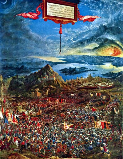 ドイツ語: Historienzyklus: Alexanderschlacht (Schlacht bei Issus) イッソスでのアレクサンダーの戦い 作： アルブレヒト・アルトドルファー