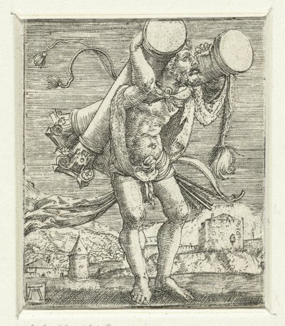 柱を運ぶヘラクレス 作： Albrecht Altdorfer