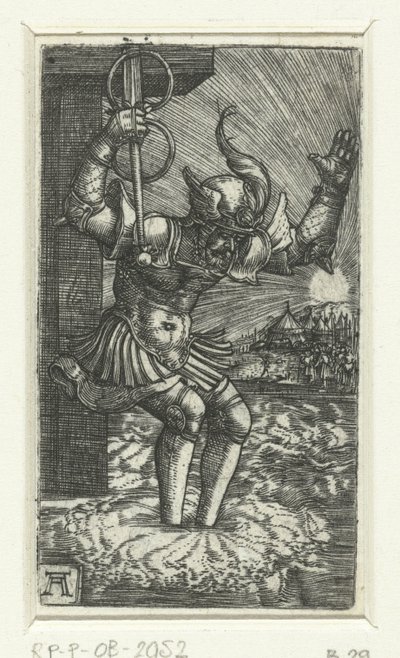 ホラティウス・コクレスがテヴェレ川に飛び込む 作： Albrecht Altdorfer