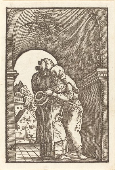 アンナを抱きしめるヨアヒム 作： Albrecht Altdorfer