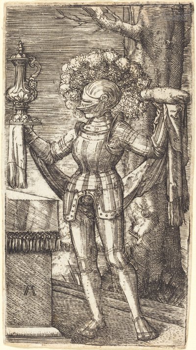 パンとワインを持つ鎧の騎士 作： Albrecht Altdorfer