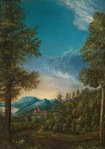 城のある風景、c。 1525 作： Albrecht Altdorfer