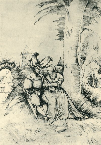 恋人たち、1508年、1943年。 作： Albrecht Altdorfer