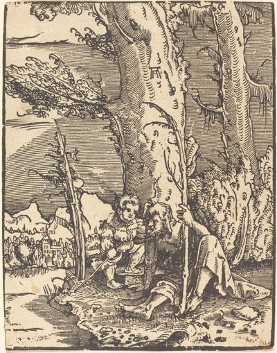 川岸に座る聖クリストフォロス 作： Albrecht Altdorfer